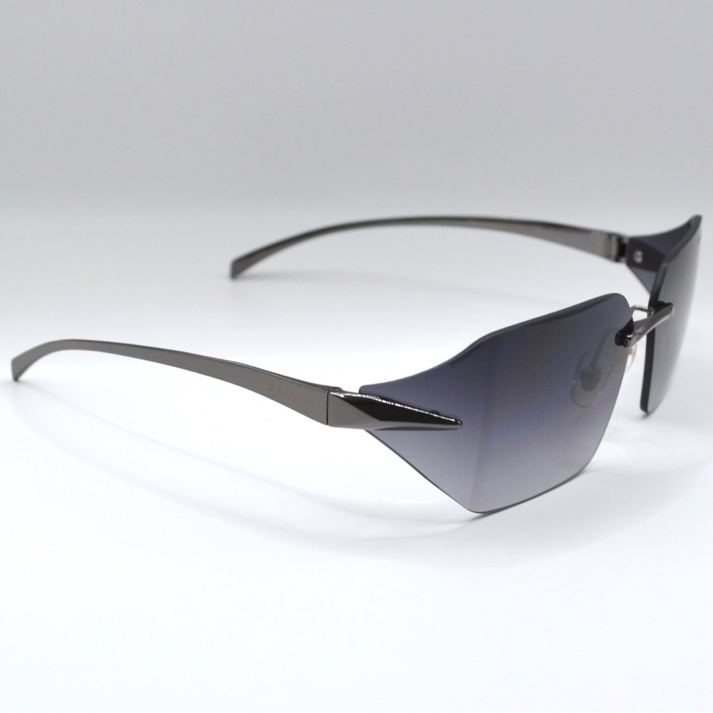 Prada Women’s Rimless Sunglasses | Silver | Minor Unnoticeable Scratch | New - Picture 14 of 14